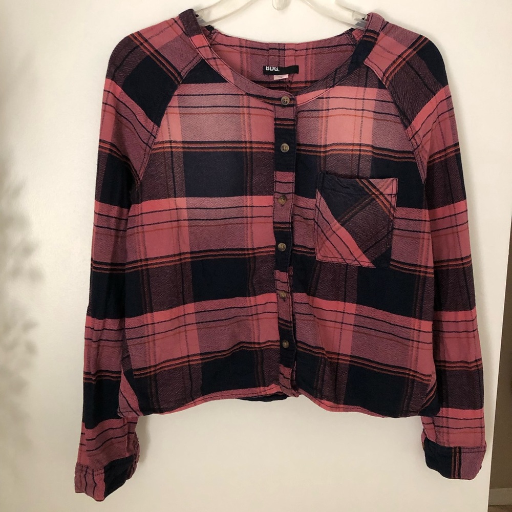 Bdg button down plaid shirt